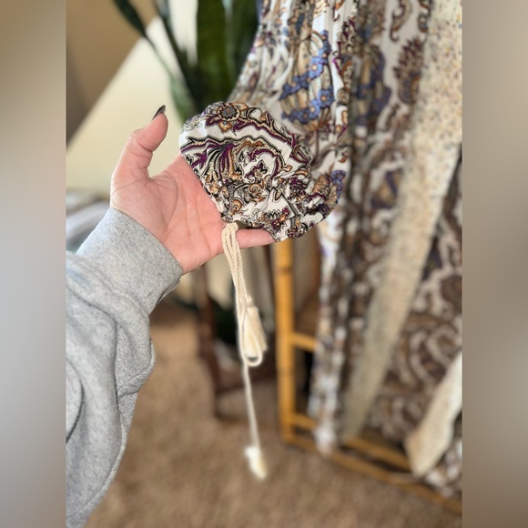 Floral Long Kimono with Cream Accents by GiGio - Picture 4 of 6